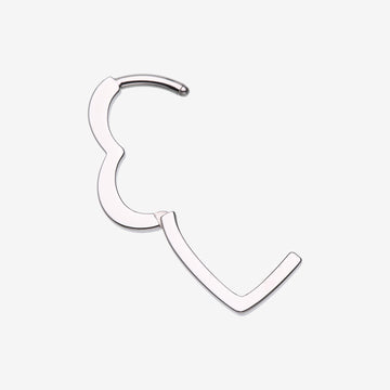 Detail View 1 of Implant Grade Titanium Basic Hollow Heart Clicker Hoop Ring